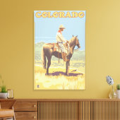 Cowboy (zijdelings Uitzicht) Colorado Canvas Afdruk (Insitu (Woonkamer))