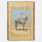 Cowboy (zijdelings Uitzicht) Colorado Deken (Voorkant Verticaal)