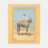 Cowboy (zijdelings Uitzicht) Colorado Fleece Deken (Voorkant)