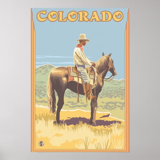 Cowboy (zijdelings Uitzicht) Colorado Poster (Voorkant)