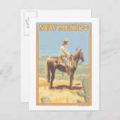 Cowboy (zijdelings Uitzicht) Nieuw Mexico Briefkaart (Voorkant / Achterkant)