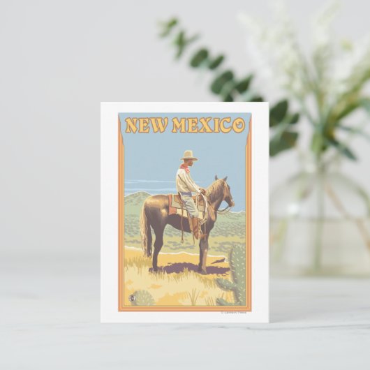 Cowboy (zijdelings Uitzicht) Nieuw Mexico Briefkaart (Staand voorkant)