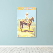 Cowboy (zijdelings Uitzicht) Nieuw Mexico Canvas Afdruk (Insitu (Houten vloer))