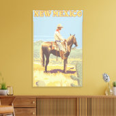 Cowboy (zijdelings Uitzicht) Nieuw Mexico Canvas Afdruk (Insitu (Woonkamer))