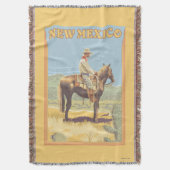 Cowboy (zijdelings Uitzicht) Nieuw Mexico Deken (Voorkant Verticaal)