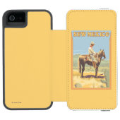 Cowboy (zijdelings Uitzicht) Nieuw Mexico Incipio iPhone Portemonnee Hoesje (Agenda Open)