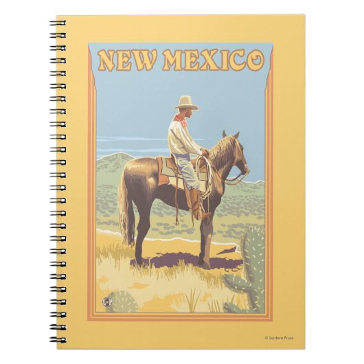 Cowboy (zijdelings Uitzicht) Nieuw Mexico Notitieboek (Voorkant)