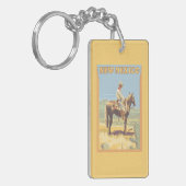 Cowboy (zijdelings Uitzicht) Nieuw Mexico Sleutelhanger (Voorkant Links)