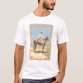 Cowboy (zijdelings Uitzicht) Nieuw Mexico T-shirt (Voorkant)