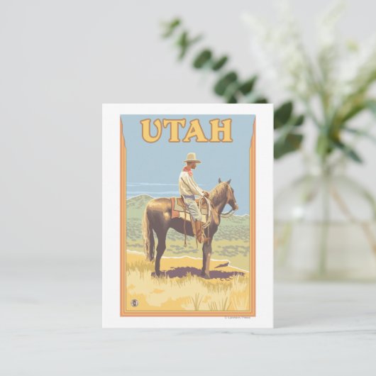 Cowboy (zijdelings Uitzicht)Utah Briefkaart (Staand voorkant)