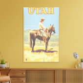 Cowboy (zijdelings Uitzicht)Utah Canvas Afdruk (Insitu (Woonkamer))