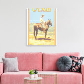 Cowboy (zijdelings Uitzicht)Utah Canvas Afdruk (Insitu (Woonkamer))