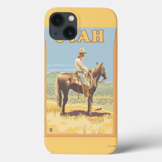 Cowboy (zijdelings Uitzicht)Utah Case-Mate iPhone Case (Achterkant)