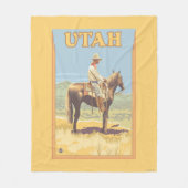 Cowboy (zijdelings Uitzicht)Utah Fleece Deken (Voorkant)