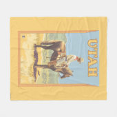 Cowboy (zijdelings Uitzicht)Utah Fleece Deken (Voorkant (Horizontaal))