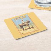 Cowboy (zijdelings Uitzicht)Utah Kartonnen Onderzetters (Schuin)