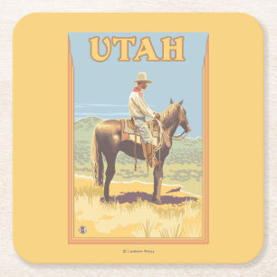 Cowboy (zijdelings Uitzicht)Utah Kartonnen Onderzetters