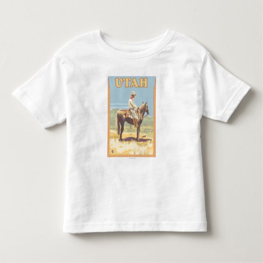 Cowboy (zijdelings Uitzicht)Utah Kinder Shirts (Voorkant)