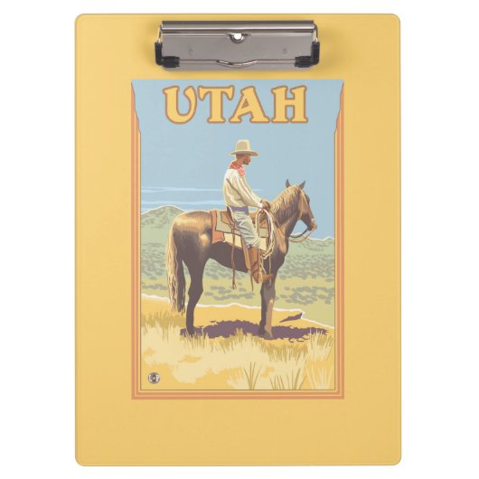 Cowboy (zijdelings Uitzicht)Utah Klembord (Voorkant)