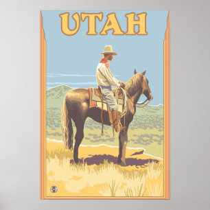 Cowboy (zijdelings Uitzicht)Utah Poster
