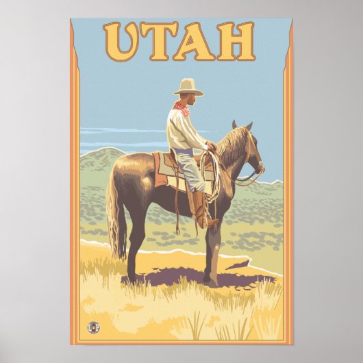 Cowboy (zijdelings Uitzicht)Utah Poster (Voorkant)