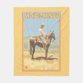 Cowboy (zijdelings Uitzicht) Wyoming Fleece Deken (Voorkant)
