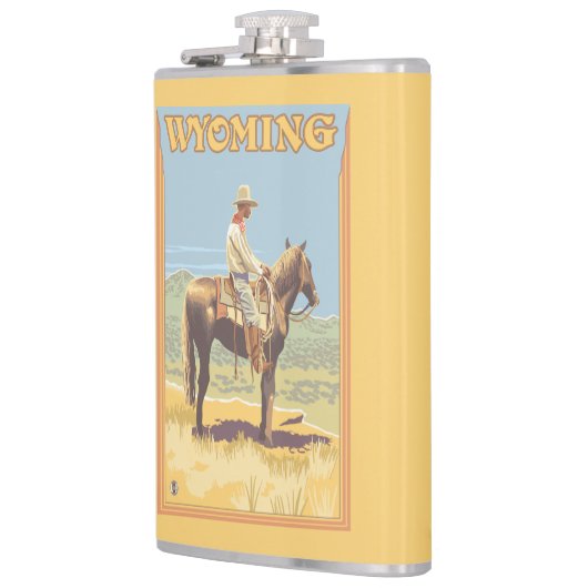 Cowboy (zijdelings Uitzicht) Wyoming Heupfles (Links)