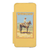 Cowboy (zijdelings Uitzicht) Wyoming Incipio iPhone Portemonnee Hoesje (Voorkant Agenda)