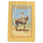 Cowboy (zijdelings Uitzicht) Wyoming Medium Cadeauzakje (Achterkant)