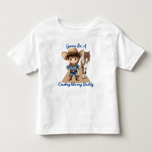 Cowboy zoals mijn vader Schattigee Pony Kinder Shirts (Voorkant)