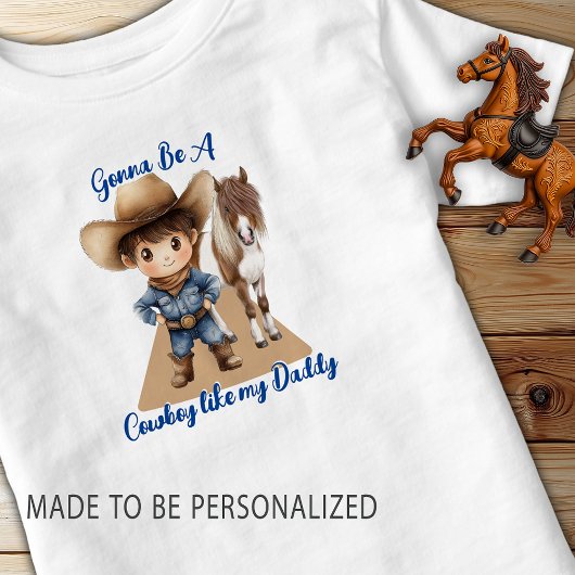 Cowboy zoals mijn vader Schattigee Pony Kinder Shirts