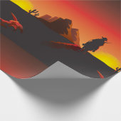 Cowboy-zonneondergangspapier Cadeaupapier