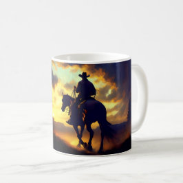 Cowboy Zonsondergang Pensionering Koffiemok
