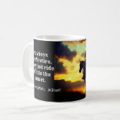 Cowboy Zonsondergang Pensionering Koffiemok (Voorkant links)