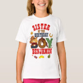 Cowboy zuster van de Birthday Boy T-shirt (Voorkant)
