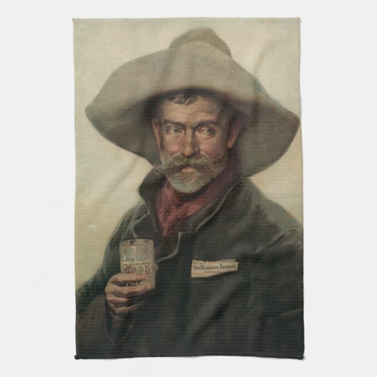  cowboybiertje en litho barhanddoek theedoek (Verticaal)