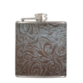 Cowboybruin western landlederpatroon heupfles (Voorkant)