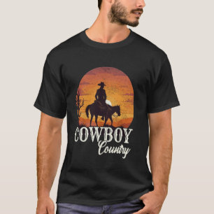 Cowboycore Cowboy Op Een Steigerend Paard Cowboy E T-shirt