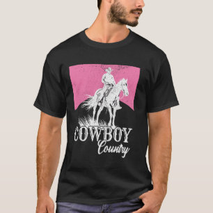 Cowboycore Cowboy Op Een Steigerend Paard Cowboy E T-shirt