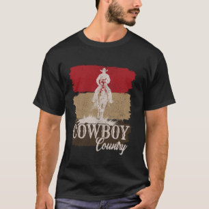 Cowboycore Cowboy Op Een Steigerend Paard Cowboy E T-shirt