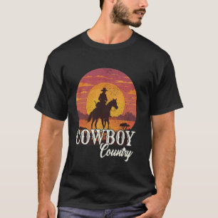 Cowboycore Cowboy Op Een Steigerend Paard Cowboy E T-shirt