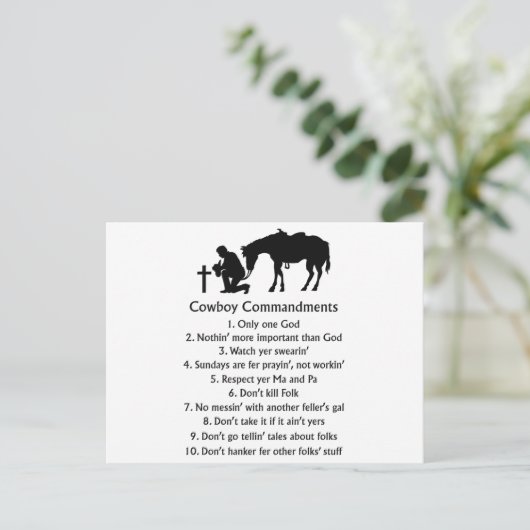 Cowboygeboden Briefkaart (Staand voorkant)