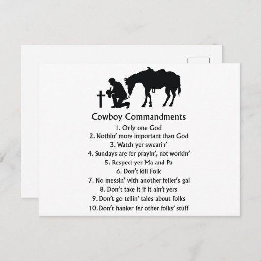 Cowboygeboden Briefkaart (Voorkant / Achterkant)