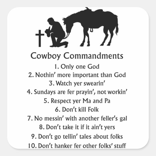 Cowboygeboden Vierkante Sticker (Voorkant)