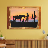 COWBOYGEZELLEN CANVAS AFDRUK (Insitu (Woonkamer))