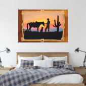 COWBOYGEZELLEN CANVAS AFDRUK (Insitu (Slaapkamer))