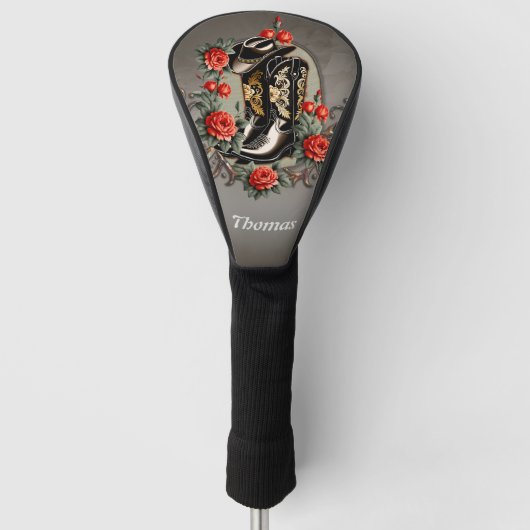 Cowboyharten: Een gedicht van laarzen en bloemen. Golfheadcover (Voorkant)