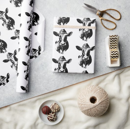 Cowboyhoed Cow Western Farm Ranch Stijl Cadeaupapier (Crafts)