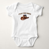 Cowboyhoed eerste rodeo verjaardag baby body romper (Voorkant)