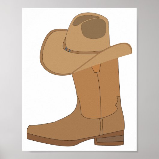Cowboyhoed en laars poster (Voorkant)